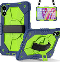 for Xiaomi Redmi Pad Pro 12.1/Xiaomi Poco Pad 12.1 Case with with Kickstand/Hand Strap/Rotating/Shoulder Strap (Navy Green/Blue)