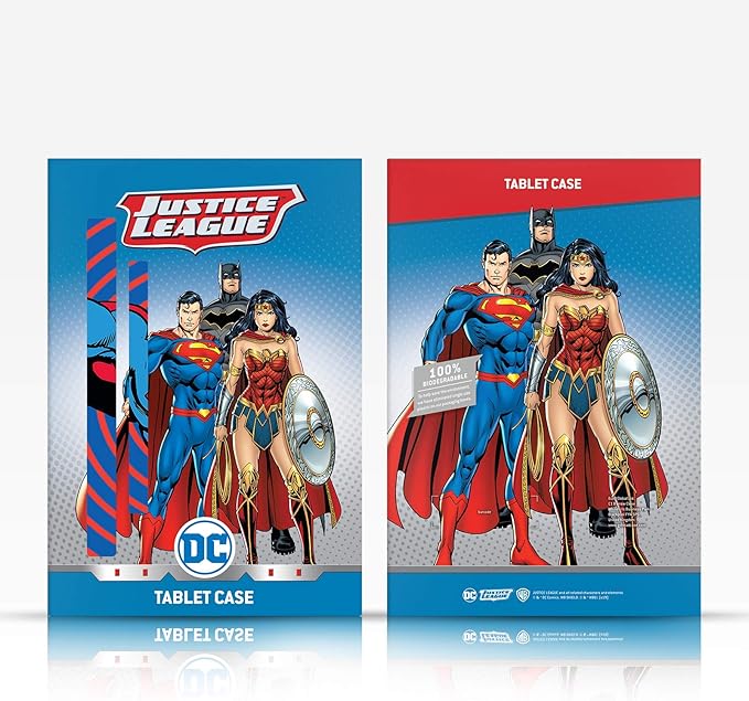 Head Case Designs Officially Licensed Superman DC Comics Oversized Logos Leather Wallet Case Compatible with Apple iPad Pro 11 M4/M5 2024/2025