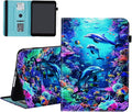 Case for Samsung Galaxy Tab S9 FE 5G 10.9 Inch/Tab S9 11 Inch 2023Wallet PU Leather Folio Cover Multi-Angle Stand with Auto Wake/SleepDolphin Sea World Underwater