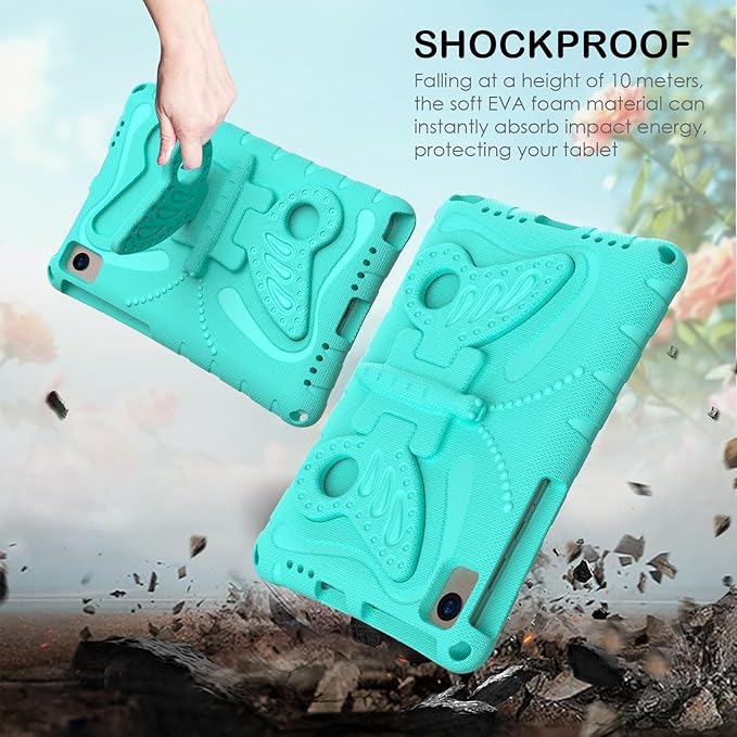 Case Compatible with Lenovo Tab M10 Plus 10.3 Inch/K10 10.3 TB-X606F/TB-X606X/TB-X6C6F/TB-X6C6XLightweight Shockproof Case EVA Foam Cover Stand Cover for Boys Girls(Green)