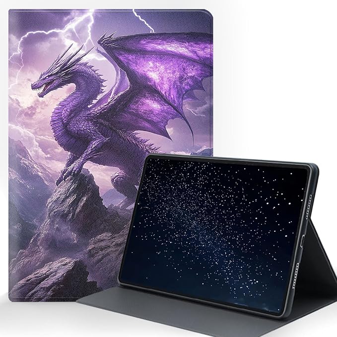 Case for iPad 10.9 Case (10th Gen) Protective Tablet Cover with Adjustable Stand and Magnetic Auto Wake/SleepPurple Dragon