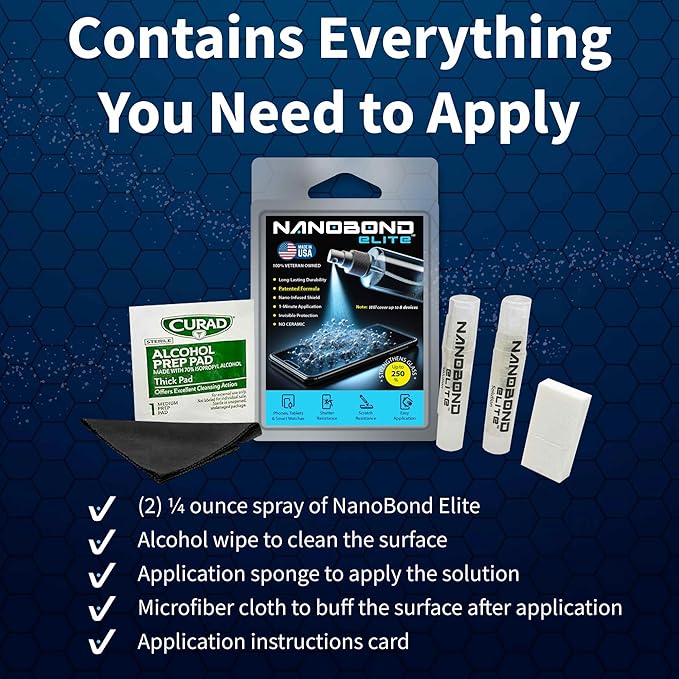 Liquid Screen Protector – Patented Nano-Infused Shield for Phones Tablets and Smartwatches – Invisible 1-Minute Application Strengthens Glass by Up to 250% – No Ceramic (2 Bottles)