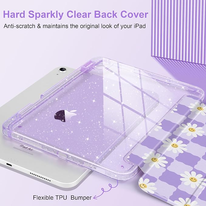 Cool Flower & Purple Checkerboard