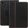 Casemade Real Leather Case Compatible with iPad Pro 11” M5 (2025)/M4 (2024) - Full-Grain Leather Cover Auto Sleep/Wake Dual Stand Position (Black)