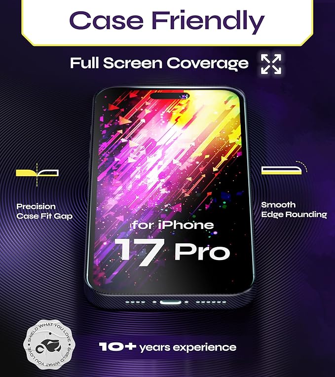 Defenslim for iPhone 17 Pro Screen Protector (2Pack) 6.3 Tempered Glass 9H Hardness Ultra HD Clear Case Friendly Easy Auto-Dust &amp Align Install Kit WonderShield