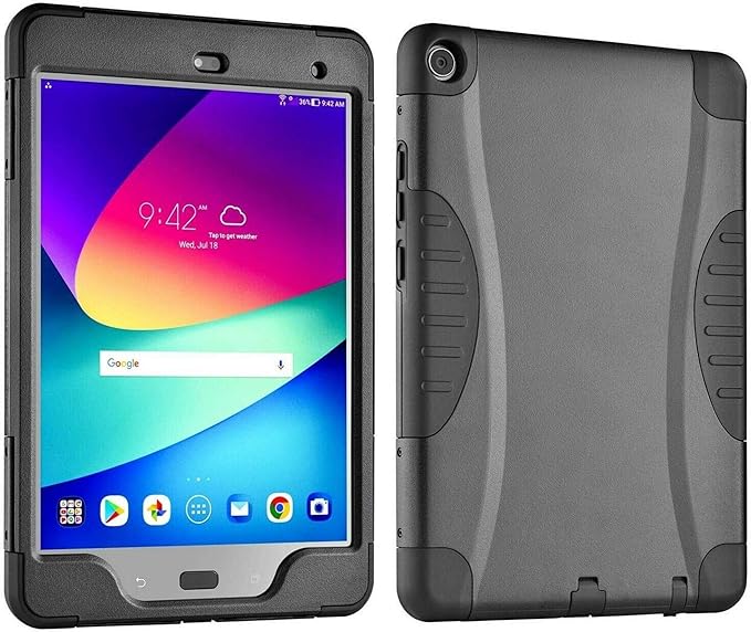 Verizon Rugged Case with Built-in Screen Protector for ASUS ZenPad Z8s 7.9 inch Tablet - Black