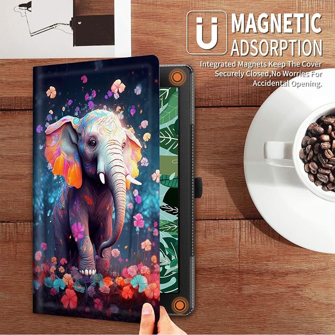 Cute Eelephant & Colorful Flowers