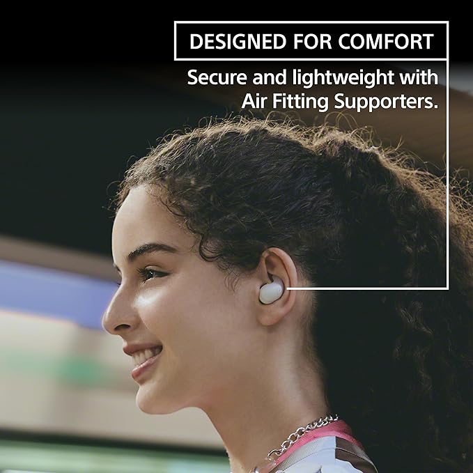 Sony LinkBuds Fit Truly Wireless Noise Canceling Earbud Headphones Small &amp Light with Newly Developed Air Fitting Supporters Black