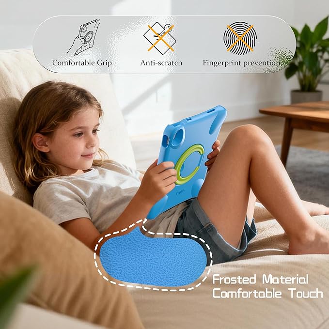 Pepkoo for iPad Air 13 inch Case for Kids with 360° Rotatable StandShockproof EVA Handle Cover for iPad Air 13 M3 2025 and M2 2024 Models