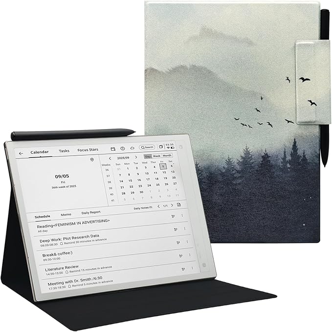 Magnetic Stand Folio Case for iFLYTEK AINOTE 2 10.65 E-Ink Tablet (2025 Released) Ultra-Thin Lightweight Premium PU Leather Cover with Magnetic Pen Buckle &amp Auto Sleep/Wake (Misty Forest)