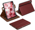 DTTO for iPad A16 Case iPad 11th / 10th Generation Case (2025/2022) 360 Degree Rotating Premium Leather Folio Stand Cover with Pencil Holder Burgundy Red