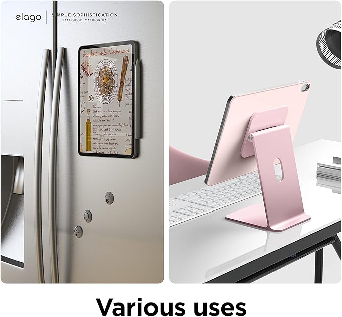elago Case for iPad Air 11(M4 M3 M2) 5th 4th / Pro 11(1st) - iPad Case with Magnetic Attachment to Metal Compatible with Apple Pencil and elago’s Pencil case (Sand Pink)