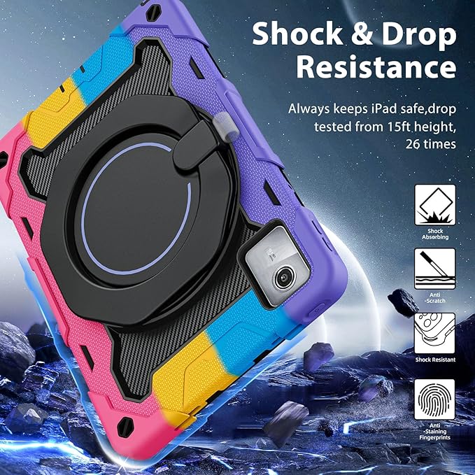 ROISKIN Case for Lenovo Tab M11 / K11 (TB-330FU/TB-330XU) 11 inch Drop-Proof Protection Cover with 360° Rotate Stand &amp Handle &amp Screen Protector &amp Shoulder Strap &amp Kids Friendly