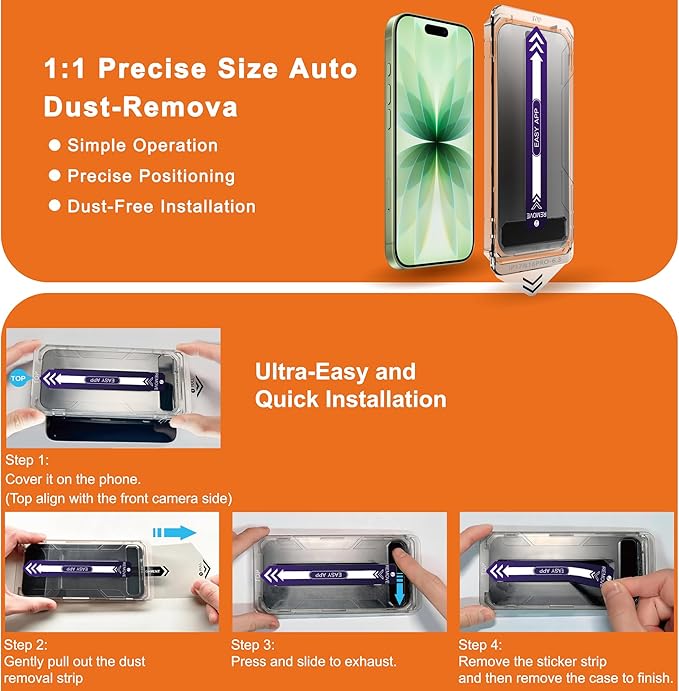 2-Pack Matte Privacy Screen Protector for iPhone 17 &amp 16 ProAnti-Glare &amp Anti-SpyAnti-FingerprintSmooth as SilkEasy Installation Military-Grade 9H Hardness