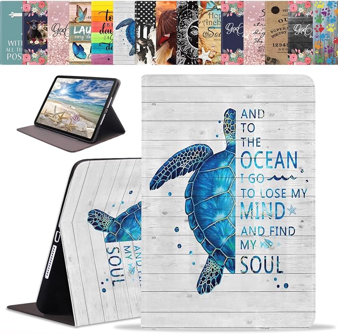 Funny Words with Blue Sea Turtle on Rustic Wooden Board