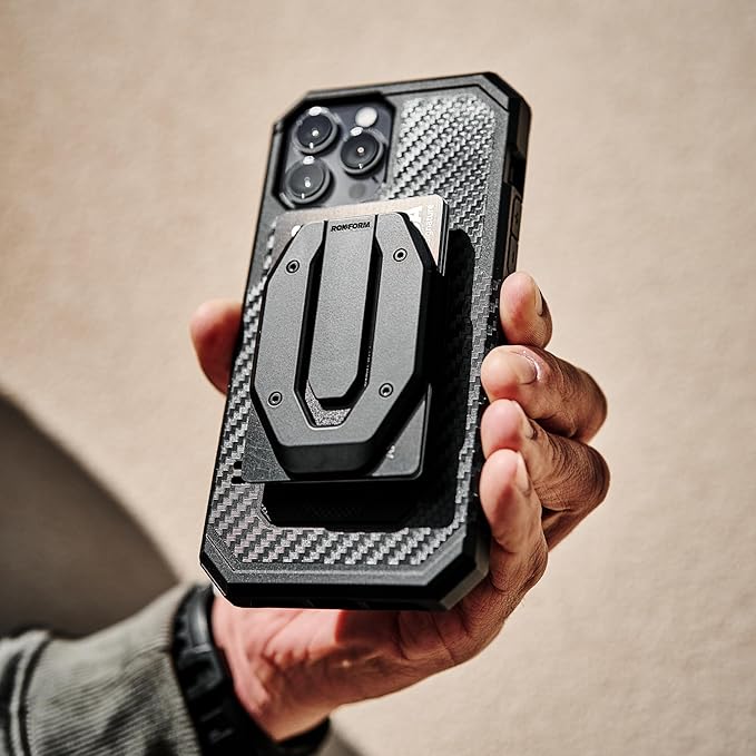 Rokform - Fuzion Magnetic Aluminum Wallet with Stand Designed for Mag Safe Compatible Phone Cases (Black)
