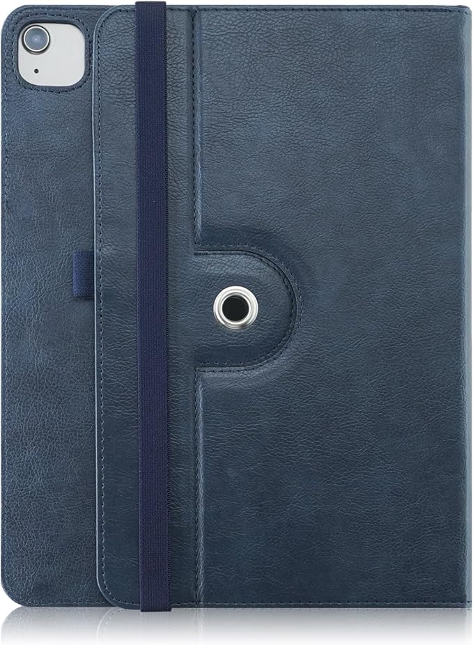 Case Compatible with Apple iPad Air 11-inch(M2) 2024/iPad Air 4/5th 2020/2022 10.9 Tablet PU Leather Business Cover for ipad Air5 /Air4/Pro 360 Rotating Cases Auto Wake/SleepDark Blue