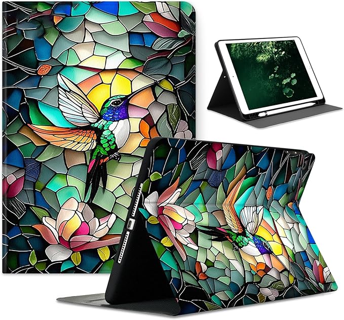 Stained Glass Hummingbird Pattern Design