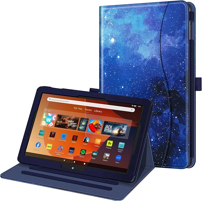 Fintie Case for All-New Amazon Fire HD 10 Tablet (13th/11th Generation 2023/2021 Release) - Multi-Angle Stand Cover with Pocket Auto Wake/Sleep Starry Sky