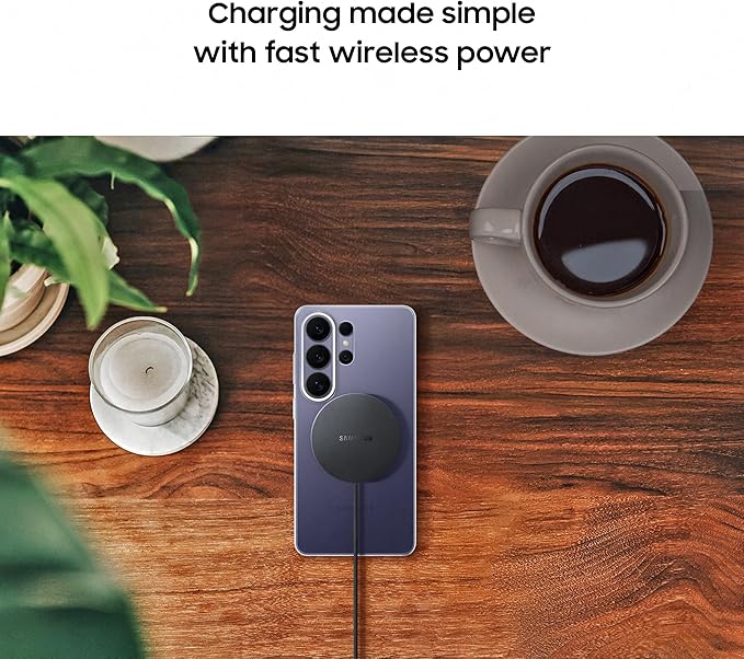 Samsung Galaxy Magnet Wireless Charger Cordless Super Fast Charging Powerful Design Built-in Magnets No-Slip Surface Dark Gray