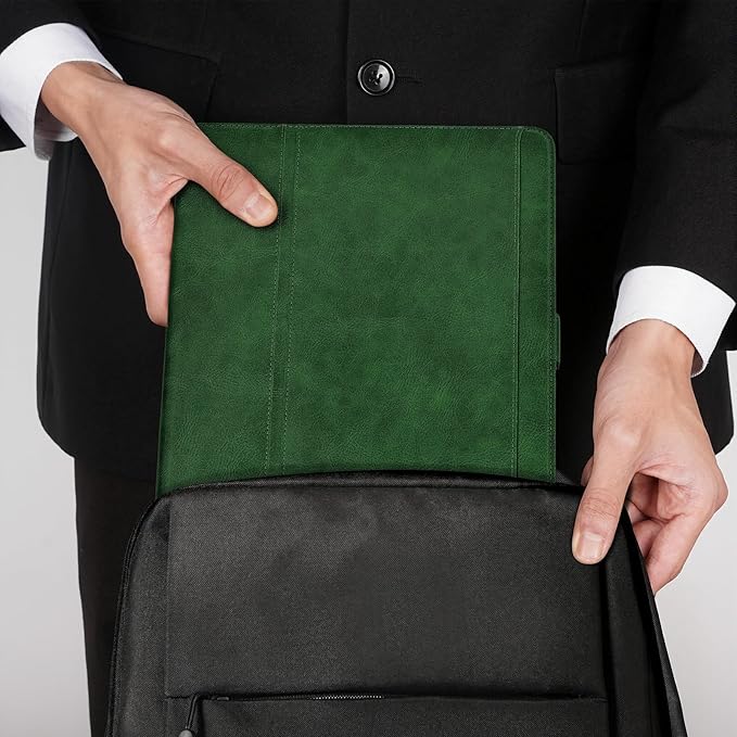 Handmade Case for iPad A16 11th Gen 11 Inch 2025 / iPad 10th Generation 10.9'' with Pencil Holder PocketMulti Angles StandMagnetic ClosureVegan Leather CoverAuto Sleep/WakeGreen