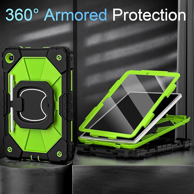 Case for Samsung Galaxy Tab A9+/A9 Plus 11 Inch (SM-X210/X216/X218) with Screen Protector/Rotating Stand/Pencil HolderMilitary Grade Shockproof Cover for Galaxy Tab A 9 Plus Cases