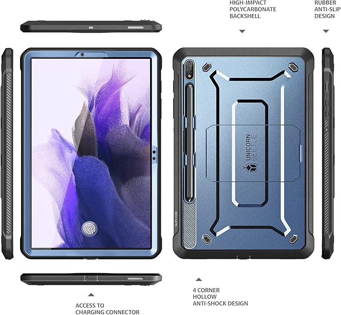 SUPCASE for Samsung Galaxy Tab S7 FE 12.4 inch Case with Stand (Unicorn Beetle Pro) [Built-in Screen Protector &amp S Pen Holder] Full-Body Heavy Duty Rugged Tablet Cover for Galaxy Tab S7 FE Tilt