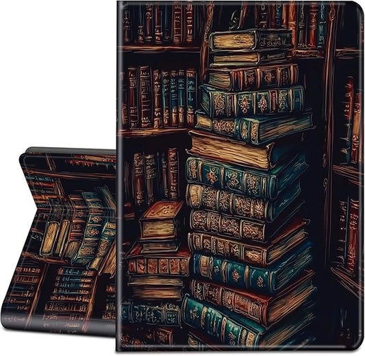 for Amazon Fire HD 8 Tablet Case (12th/10th Generation 2024/2022/2020 Release)-Slim PU Leather Adjustable Stand Smart Cover with Auto Wake/SleepLibrary