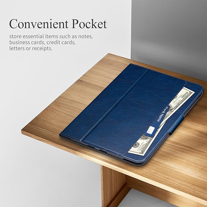 auaua Case for iPad (A16) 11th Generation 11 Inch 2025 iPad 10th Generation 10.9 Inch 2022 with Pencil Holder and Pocket Typing Angle Muti-Stand Magnetic Closure Auto Sleep/Wake (Blue)