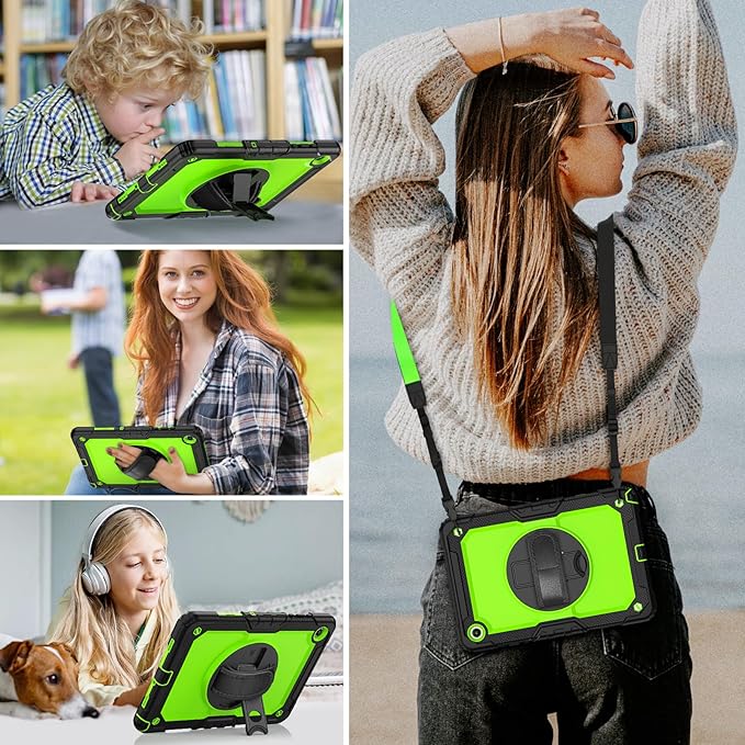 HXCASEAC Case for Samsung Galaxy Tab A11+ Plus 11 Inch Protective with Screen Protector/Hand Strap/Pen Holder Sturdy Shockproof for Samsung A11 Plus Tablet Case 5G SM-X230 SM-X236 SM-X238U - Green
