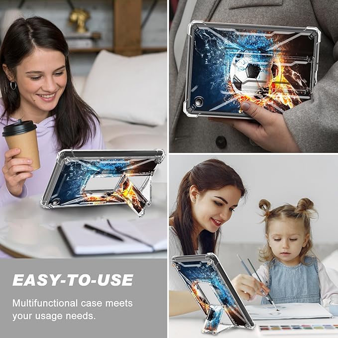 Case for iPad 10.2 2021/2020/2019 Shockproof Rugged Slim Heavy Duty Full Body Protective Case for iPad 9th/iPad 8th/7th Generation Soccer Ball