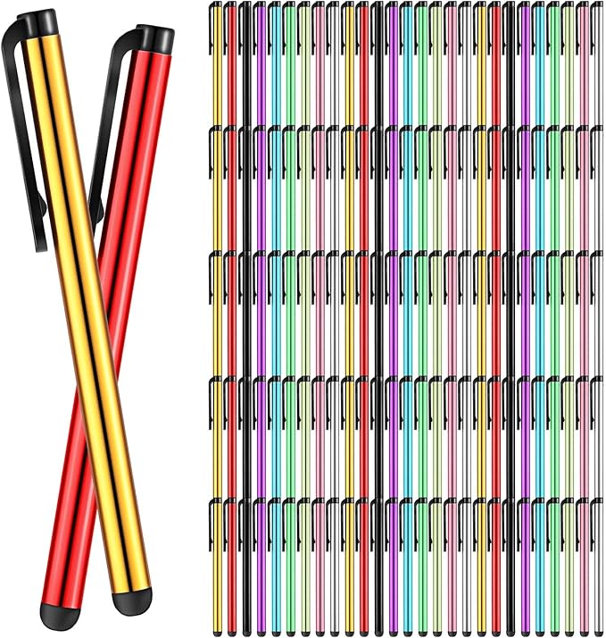 200 Pack Stylus Pens for Touch Screen Capacitive Touch Screen Stylus High Sensitivity Metal Tablet Pen Universal Fine Point Phone Pens for Back to School Universal Screens Device Tablet 10 Color