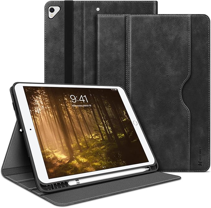 H HOLIMET Case for iPad Air 3rd Generation/iPad Pro 10.5 inch with Pencil Holder Soft TPU Stand Smart Cover Auto Wake/Sleep Stand for 10.5 iPad Air 3 2019 / iPad Pro 2017 (Black)