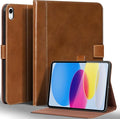Gexmil Leather Case for iPad (A16) 11th Generation 11 Inch 2025 iPad 10th Generation 10.9 Inch 2022Protective Cover with Magnetic ClosureAuto Sleep/WakeYellow Brown