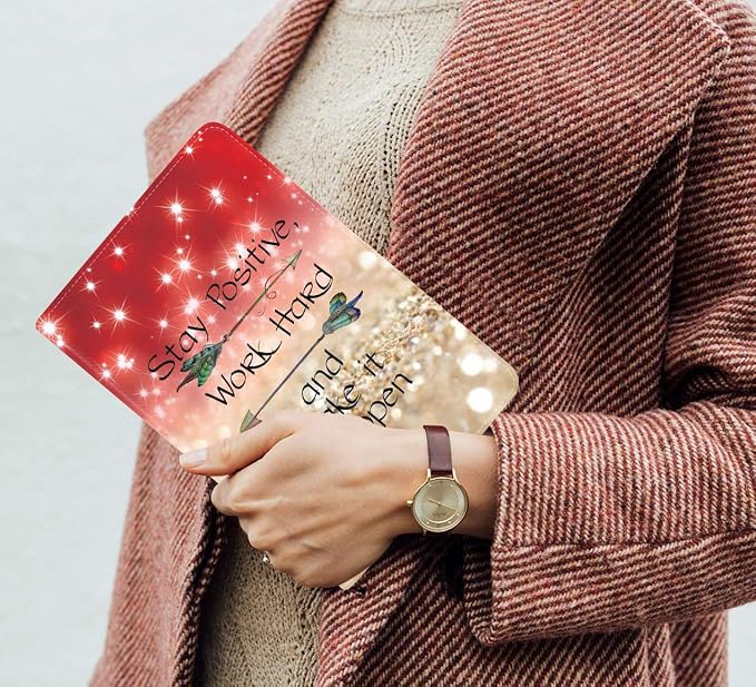 Red Glitter Quote Stay Positive Work Hard and Make It Happen