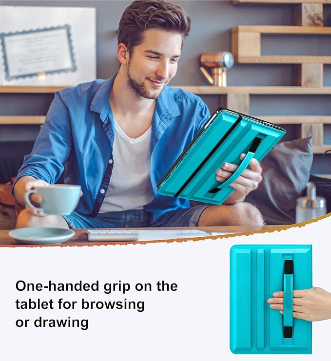 DTTO for iPad 6th / 5th Generation 9.7 Inch (2018/2017) iPad Air 2 / Air 1 Case 360 Degree Rotating Premium Leather Folio Stand Cover with Pencil Holder Sandy Wave