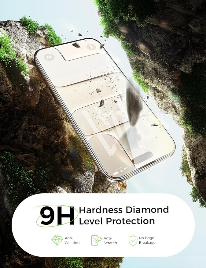 MAGIC JOHN 2 PACK for iPhone Air (6.5) Eye Protection Screen Protector HD Clear Auto Dust-Elimination 9H Tempered Glass &amp Scratch Resistance Full Edge Coverage