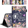 Case for All-New Kindle Fire HD 10 &amp 10 Plus Tablet 10.1 (13th/11th Gen 2023/2021 Release) She Believed She Could So She Did Inspirational Quote PU Leather Folio Case with Smart Auto Wake/Sleep