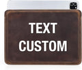 Top Grain Leather Text Custom Sleeve Slim Protector Case for Laptop/Tablet Solid Vintage Design Fully Handmade &amp Text Customizable Compatible with MacBook Pro/Air &amp iPad Pro/Air