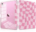 MEEgoodo Case for iPad A16 11th Generation 2025/10th Generation 2022 Glitter Tablet Cases with Transparent Acrylic Back+Trifold Stand +Pencil Holder+Auto Wake/SleepRomantic Pink Square