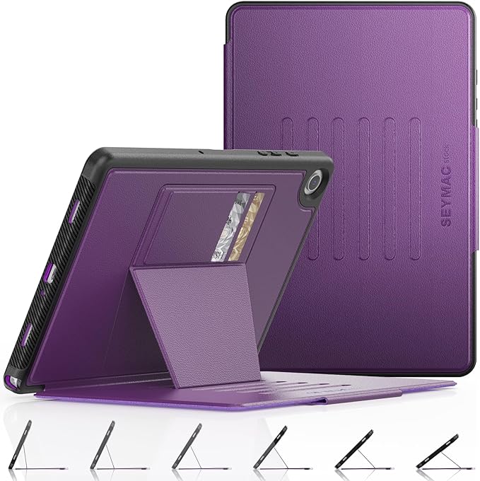 SEYMAC stock Case for Samsung Galaxy Tab A9+ Plus 11'' Auto Sleep/Wake Case with Magnetic Multi-Angles Stand Card Slot for Galaxy Tab A9+/ A9 Plus 11'' SM-X210/X216/X218 (Purple)