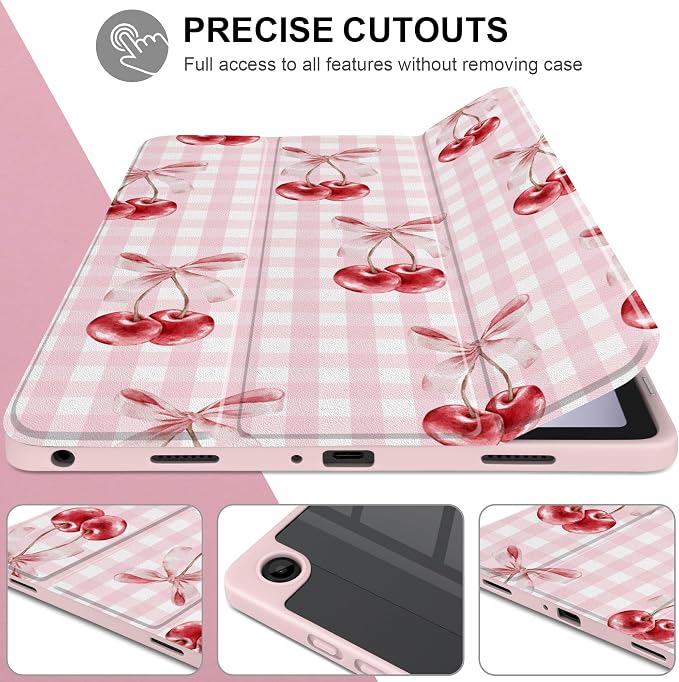 Pink Checkerboard & Cherries