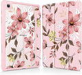 Mektron Case for Samsung Galaxy Tab S6 Lite 10.4 Inch 2024/2022/2020 with S Pen Holder Multi-Angle Viewing with Shockproof Cover Clear Shell + Trifold Stand + Auto Wake/Sleep Floral C293