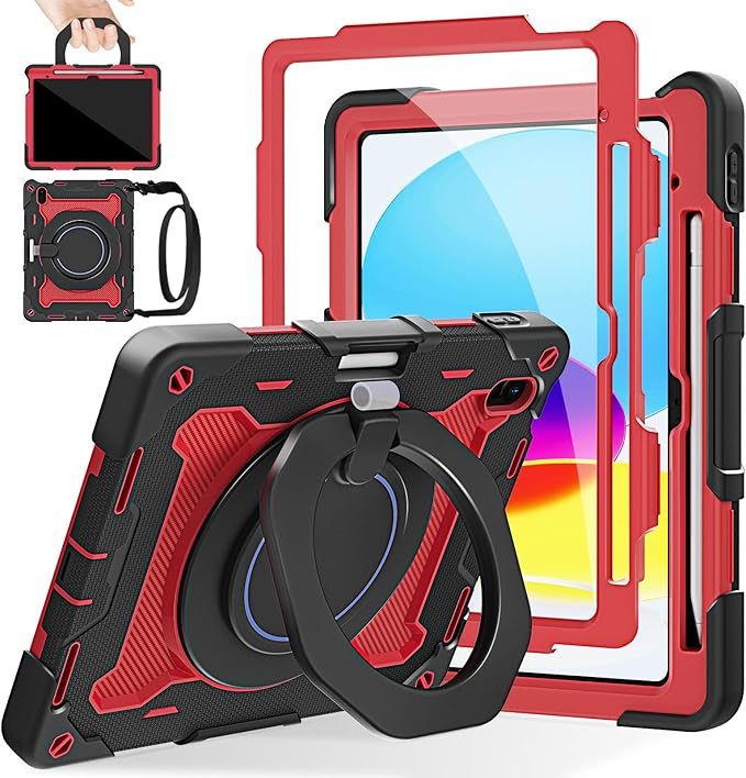 ROISKIN Case for iPad A16 11th Generation 11 Inch 2025 iPad 10th Generation Case 10.9 for Kids with Screen Protector360 Kickstand &amp HandlePen HolderShoulder StrapHeavy Duty Drop Protection
