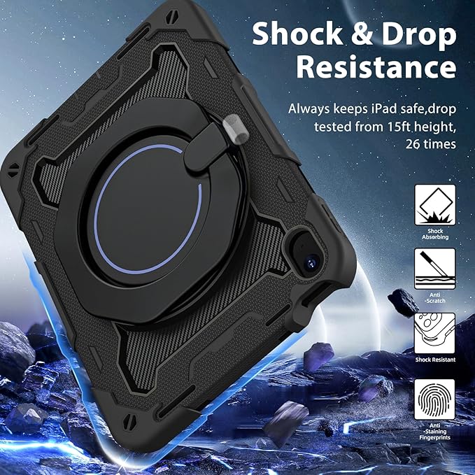 ROISKIN Case for iPad (A16) 11th Generation 11 Inch 2025 iPad 10th Generation Case 10.9 for Kids with Screen Protector360 Kickstand &amp HandleShoulder StrapHeavy Duty Military Grade Drop Protec