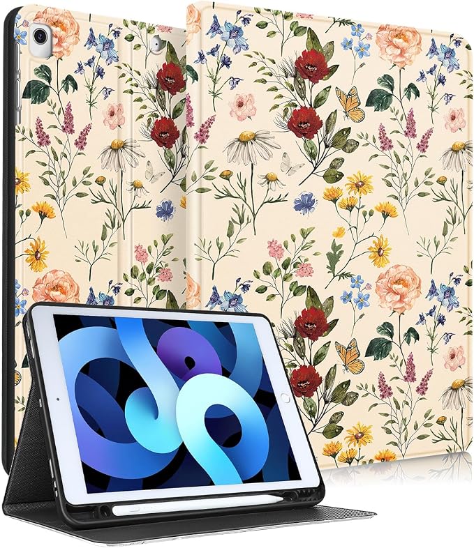 2-for iPad ipad 9/8/7th-Vintage Flower