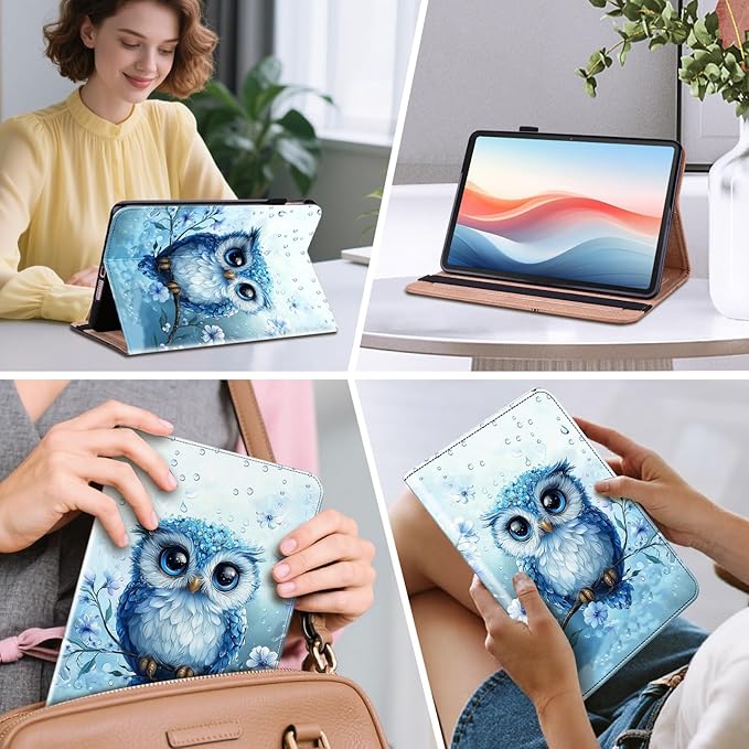 Case for Amazon Fire Max 11 Tablet (13th Generation 2023 Release)Cover with Multi-Angle Stand and Pen HolderRainy Owl