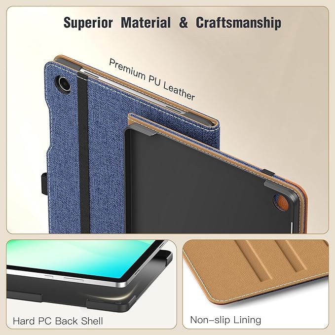 A Denim Blue & Brown