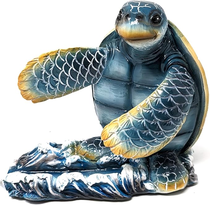 Handcrafted Sea Turtle Cell Phone Stand for Desk - Nautical Coastal Decor Sturdy Resin Phone Stand Beachy Marine Style - Symbol of Wisdom Protection &amp Longevity Universal Phone Compatibility
