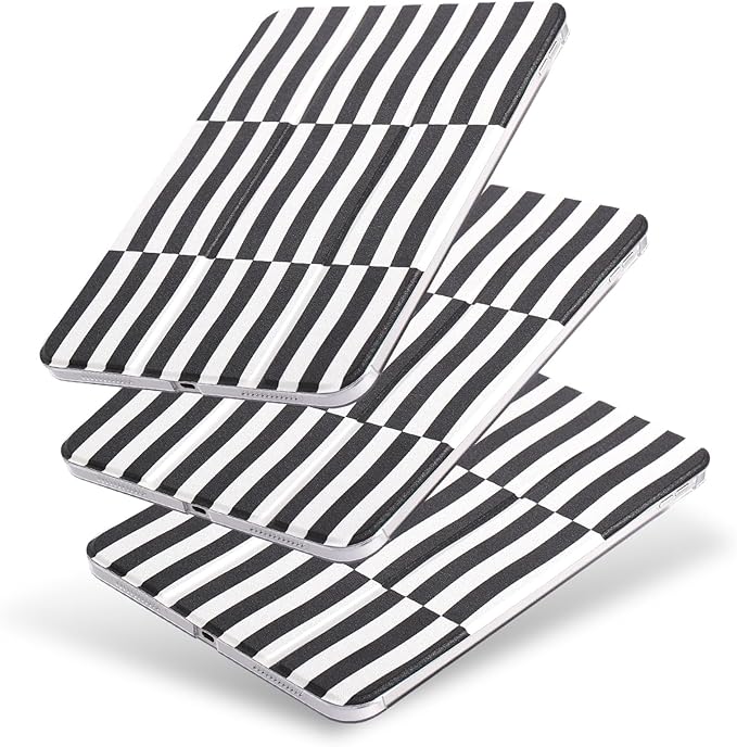 case for ipad 11th Generation11 Inch 2025 (A16 Chip) &amp 10th Gen 10.9 Inch 2022 - Slim Scratch-Resistant Hard PC Translucent Back Shell SmartCover Wake/Sleep FunctionBlack Irregular Stripes